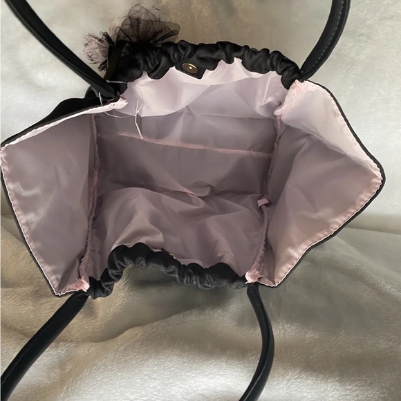 SOLD 🎉HP🎉 Victoria’s Secret Tote Bag Noir Black Shoulder Bag Tulle Satin NWT - Picture 4 of 8